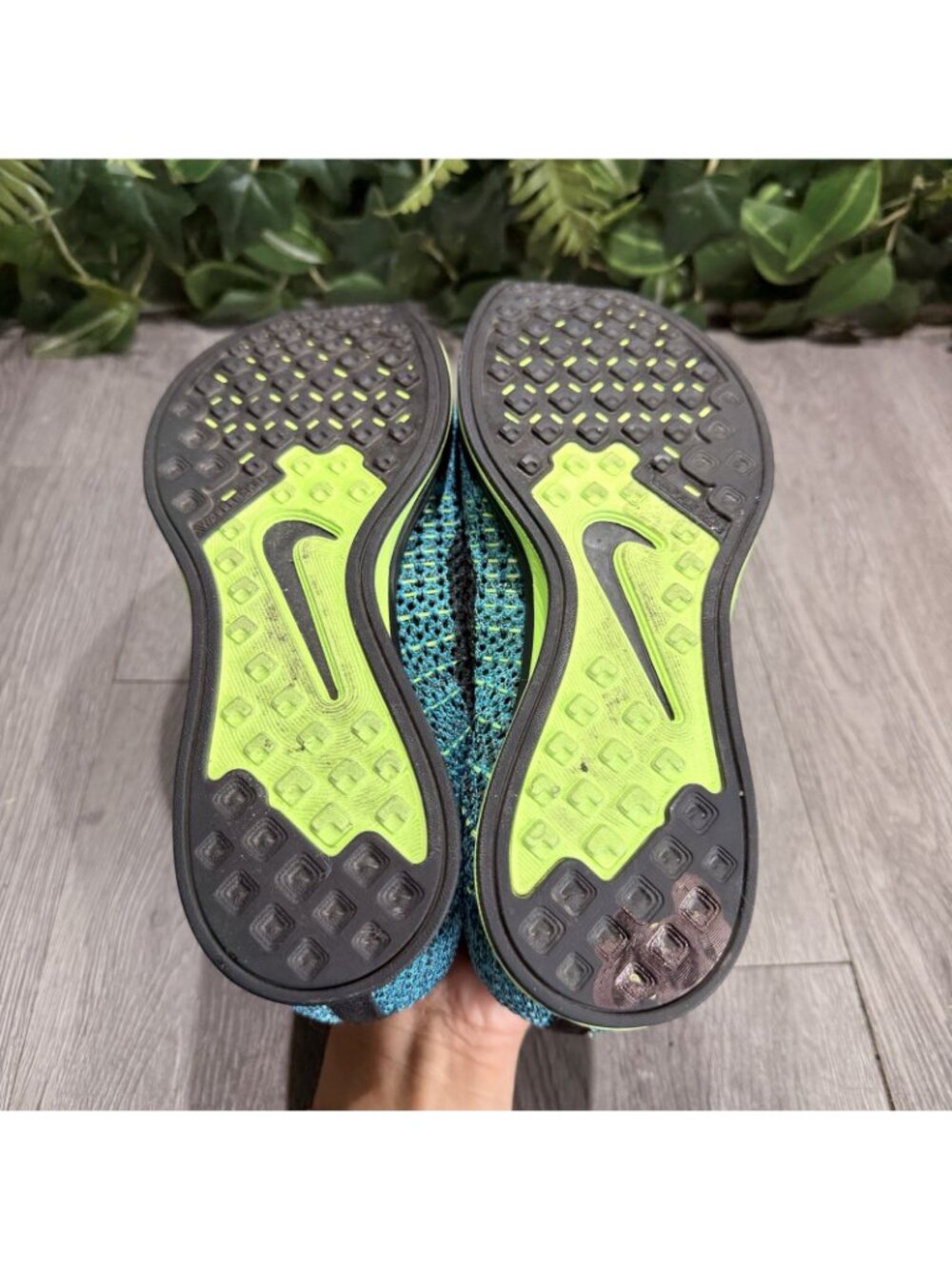 Nike Flyknit Racer Shoes Mens Size 7.5 Blue Knit Running Sneakers 526628-401 - Picture 7 of 10